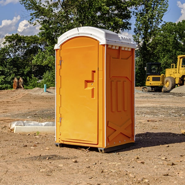 how often are the porta potties cleaned and serviced during a rental period in Redfield KS